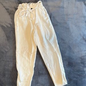 Aerie Twill Paperbag High Waisted Pants